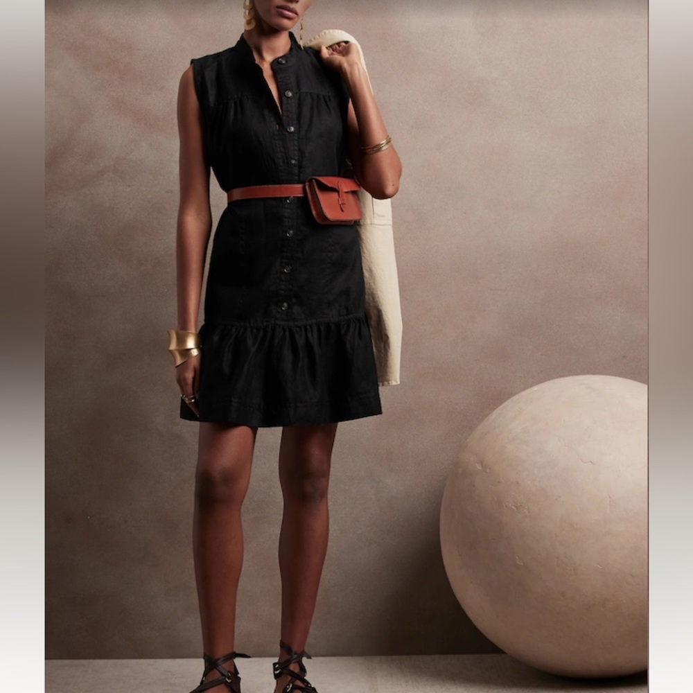 Banana Republic Linen Flounce Dress 836625